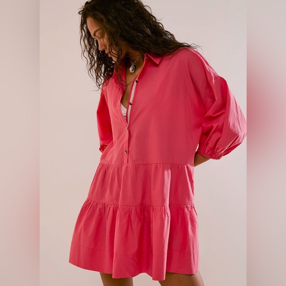 Free People Dresses & Skirts - Free People Misha Mini Dress. Casual 3/4 Sleeve Tunic Shirt